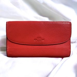 Red COACH Folded Wallet